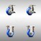 Service Caster 3.5 Inch 316SS Blue Polyurethane Swivel Top Plate Caster Brake 2 Rigid, 2PK SCC-SS31620S3514-PPUB-BLUE-TLB-2-R-2 - alternate 1
